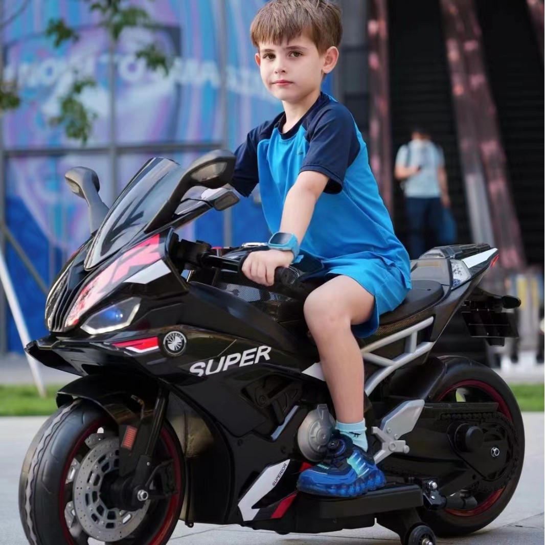 Nueva motocicleta eléctrica grande para niños de 3 a 10 años, coche de juguete recargable para niños, el bebé puede sentarse en una motocicleta de dos ruedas