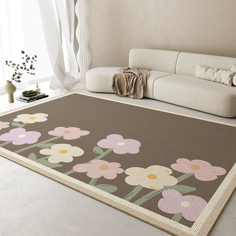 Carpet rug for living room, non-slip home carpet, simple elegant floral design, multiple sizes 40×60–200×300 cm