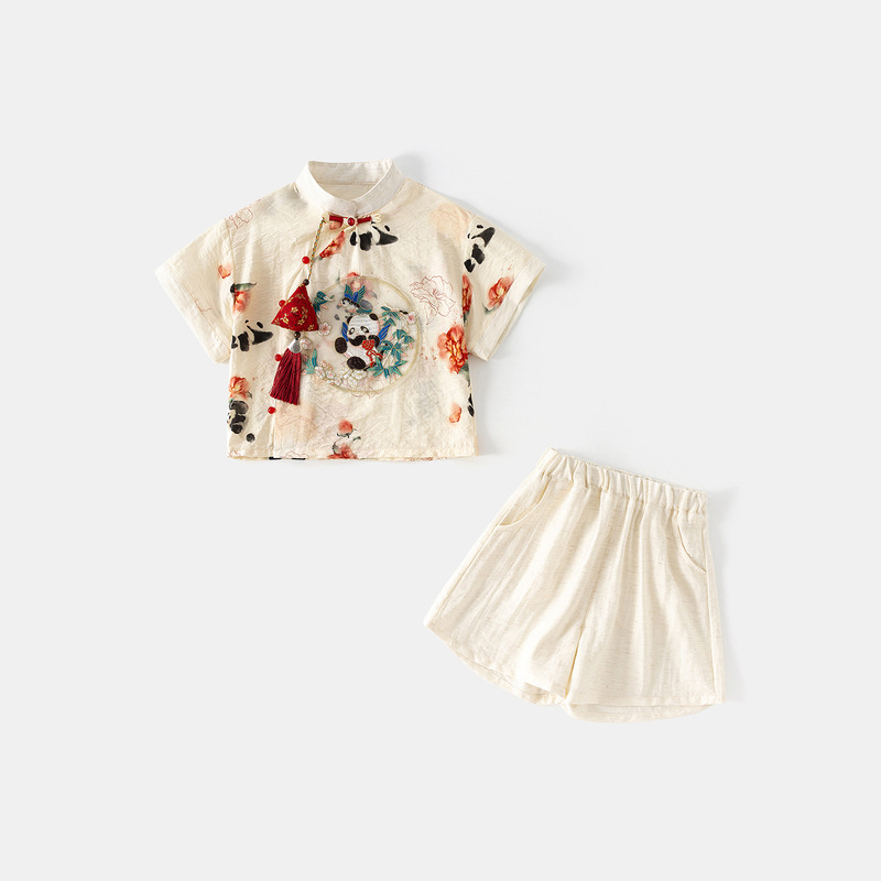 Boys' Hanfu Summer 2026 New Style New Chinese Style Set Baby Traditional Chinese Clothing Children's Birthday Outfit Tang Suit Embroidery