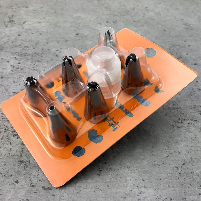 Cake decorating nozzle set Small 6 nozzle converter 7PC cookie decorating baking tool