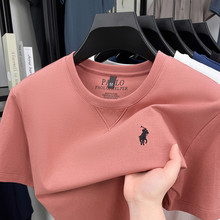 2025夏季男士透气T恤中年新款户外商务百搭微弹圆领短袖休闲代发