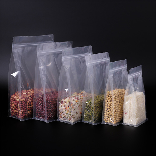 Transparent food plastic bags wholesale plastic food packaging bags eight-sided seal self-sealing bag custom-made 