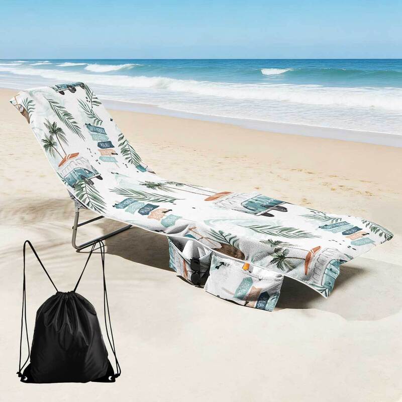 Cross-Border Exclusive Supply of Beach Chair Covers with Storage Pockets, Machine Washable Lounge Chair Covers, and Portable Drawstring Beach Towel 8 Cross-Border Exclusive Supply of Beach Chair Covers with Storage Pockets, Machine Washable Lounge Chair Covers, and Portable Drawstring Beach Towel 8