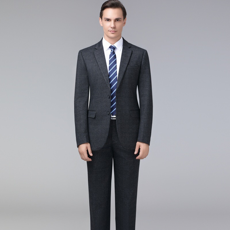 High-End Wool Suit Suit for Middle-Aged Dad, Business Casual, No-Iron Professional Formal Wear, Wedding Thick Dress