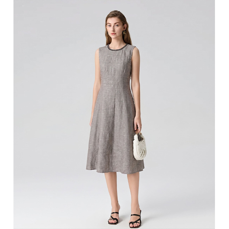 【Deep*Order】Minimalist and Sophisticated French-Style Sleeveless Vest Dress for Women, Elegant and Stylish Long Dress