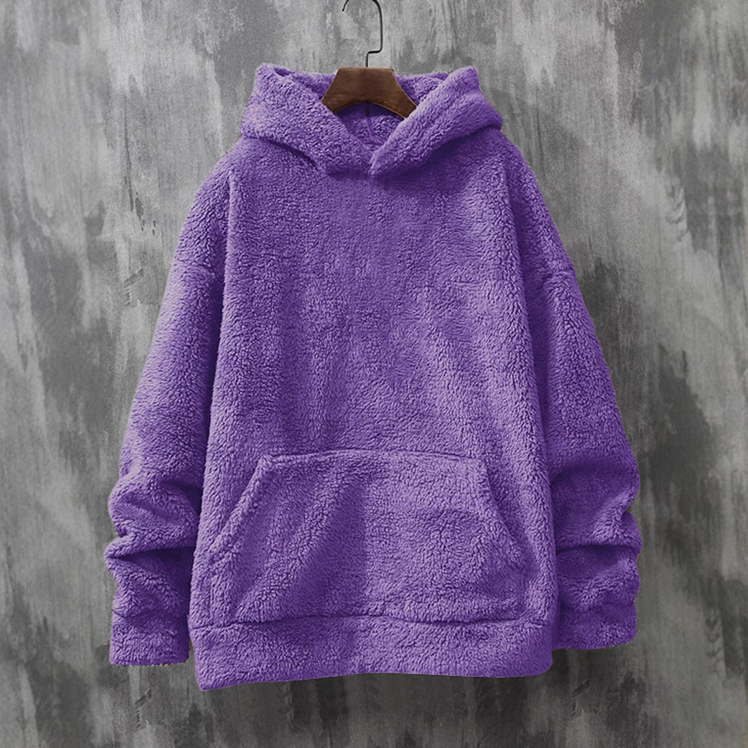 Herren-Cordpullover mit langen Ärmeln und Rundhalsausschnitt – Plüsch-Fleecepullover für den Winter (100 % Polyester, knitteriges Ärmeldesign, 5 Farben, gerade Passform)_voghion.com