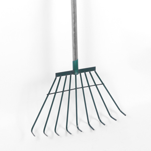 Iron Rod Nine-Tooth Cultivator Hoe, Agricultural Grain Cultivator, Sanitation and Garden Waste Leaf Rake
