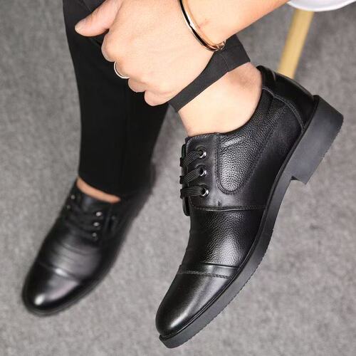 New winter leather shoes, fashionable all-matching British casual shoes, business soft-sole leather shoes, step-on shoes, men