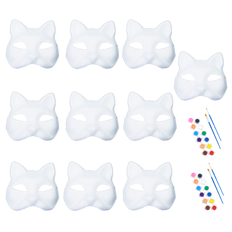 Amazon máscara de embrión blanco de venta en caliente máscara de pulpa DIY día de los niños dibujo padre-hijo props hechos a mano