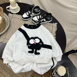 男童套装儿童春装2026新款洋气时髦衣服男宝宝卫衣裤子两件套春秋