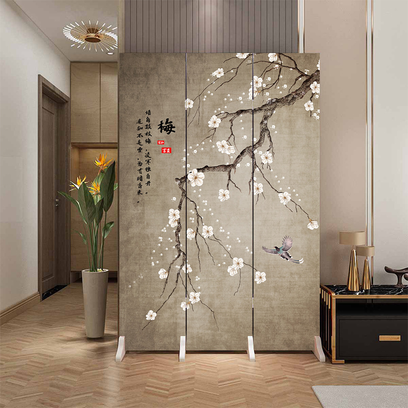 Fábrica directa de entrada doméstica china en la puerta frente a la partición de la sala de estar de la oficina del dormitorio cubierta plegable móvil