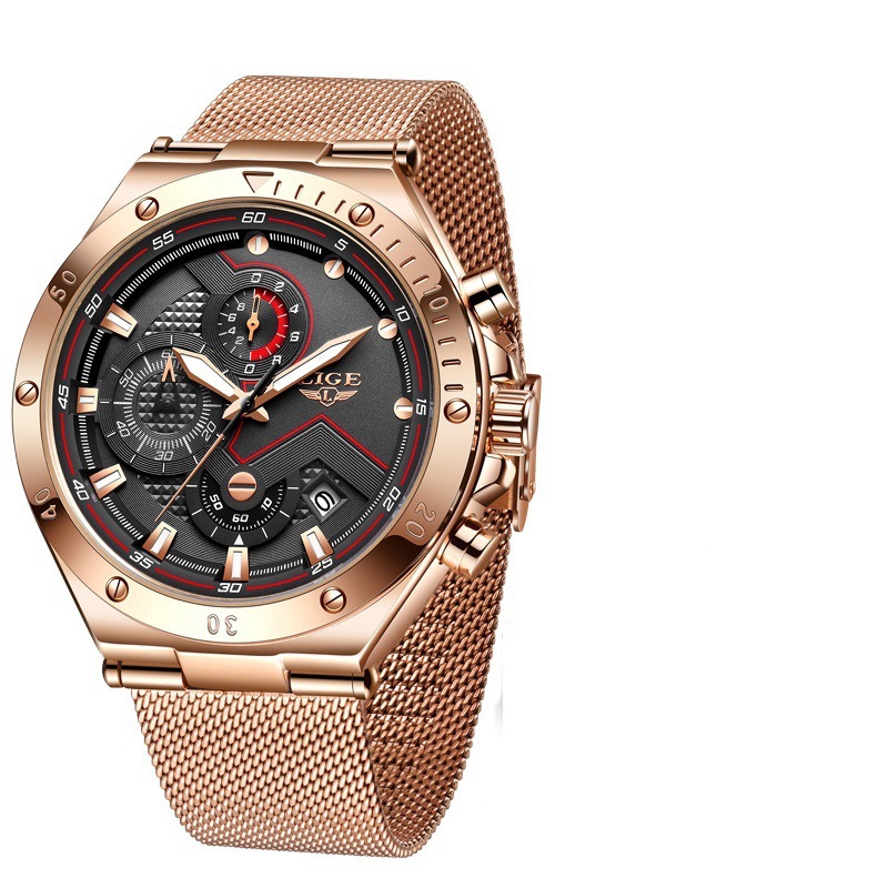 LIG Lige 8961E nuevo reloj de cuarzo transfronterizo para hombre deportivo multifunción cronógrafo reloj impermeable