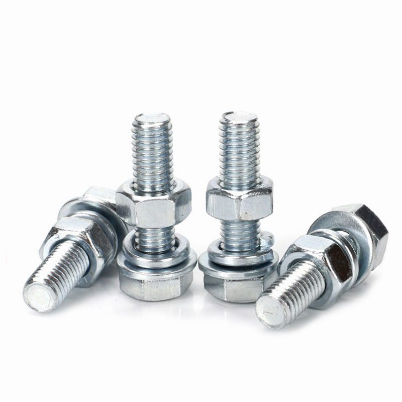 グレード 4.8 亜鉛メッキ外側六角ネジ M8 ボルトとナット、ワッシャー付き平弾性ワッシャー組み合わせセット M6M10-M20|undefined