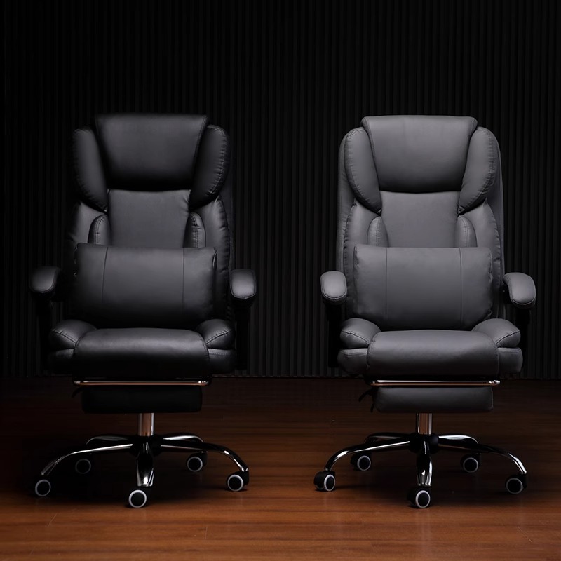 Asiento de cuero de computadora, silla de oficina de negocios, asiento de respaldo de cuero de gato, asiento de ocio cómodo para sentarse y acostarse.