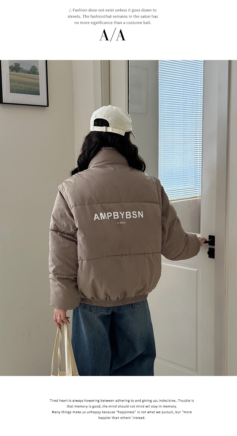 Abnehmbare Ärmel, Männer und Frauen, dickes Winterdesign, Unterhemdweste, für lässige Paare, Daunenjacke aus Baumwolle_voghion.com