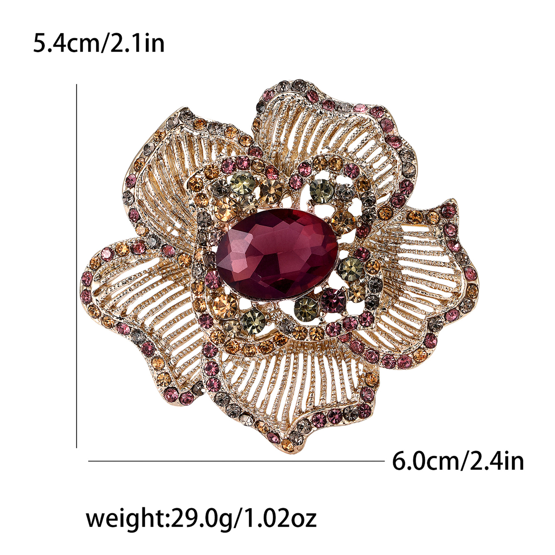 37g Weight Rhinestones Inlay Material Brooches Classification Business, Cocktail Party Occasion Alloy Material Flower Pattern All Seasons Season Women's Gender Retro Style Retro Pin Flower Alloy Rhinestones Women's Brooches 1