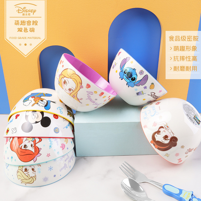 Disney Children's Bowl, Melamine, Anti-Fall, Anti-Scald, Household, Kindergarten, Baby, Kids, Imitation Ceramic, Eating, Supplementary Food, Rice Bowl Disney Children's Bowl, Melamine, Anti-Fall, Anti-Scald, Household, Kindergarten, Baby, Kids, Imitation Ceramic, Eating, Supplementary Food, Rice Bowl