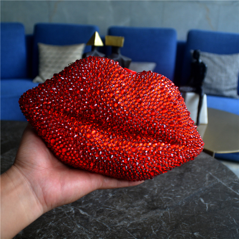 540g Weight Lock clasp Closure Type Single Shoulder Strap Strap Type Evening Bag Bags Type Holiday, Party Occasion Cotton, Rubber Drill Material Solid Color Pattern All Seasons Season Women's Gender Vintage Style, Sexy Style Lips Shape Medium Size Women's Medium Cotton Rubber Drill Solid Color Vintage Style Sexy Lock Clasp Evening Bag 7