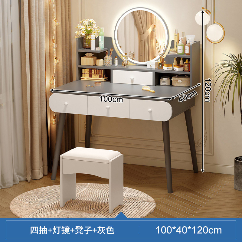 Tocador moderno minimalista dormitorio mesa de maquillaje pequeña mesa de tocador integrado MESA DE ALQUILER tocador espejo de maquillaje