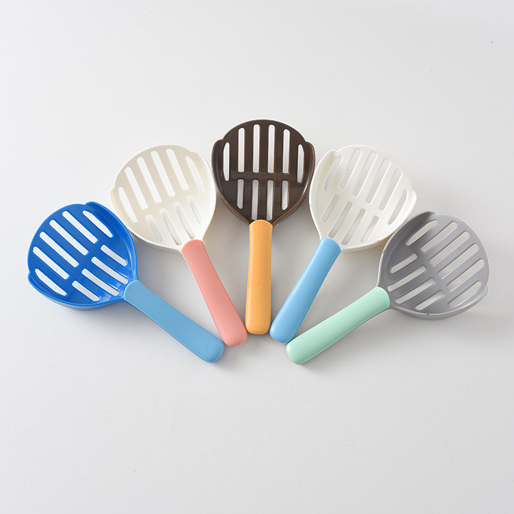 Pala de arena para gatos de mascotas pala de arena para gatos de plástico pala de arena para gatos pala de estiércol de gato de mascotas artefacto de mierda en stock al por mayor