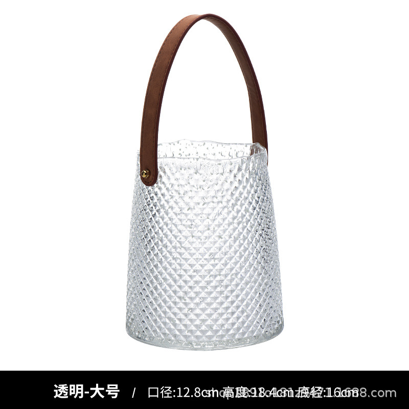 빛나는 휴대용 꽃병 투명 대형