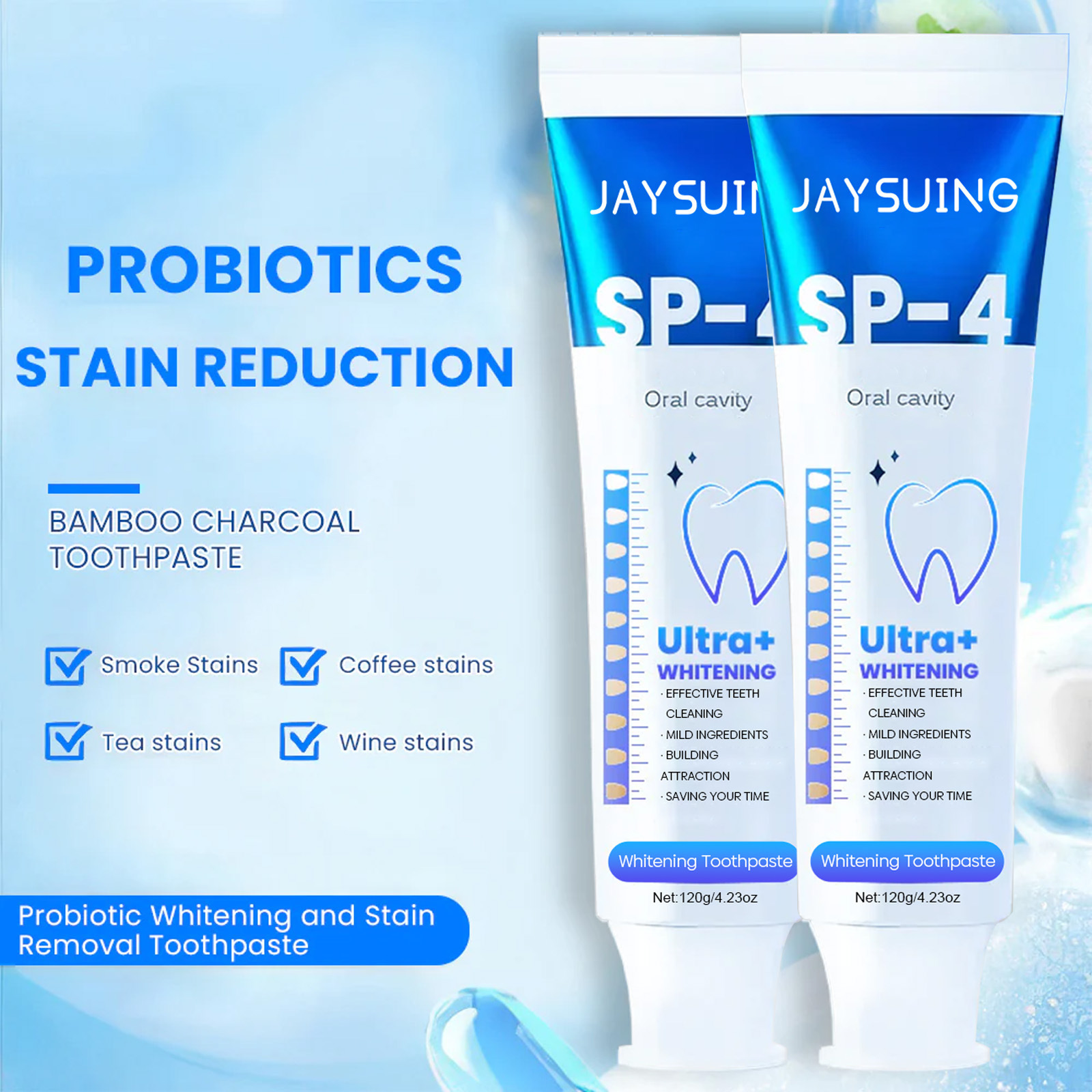 Jaysuing Whitening Toothpaste for Tooth Cleaning, Yellow Stains, Whitening, Protecting Teeth, Refreshing Breat_voghion.com