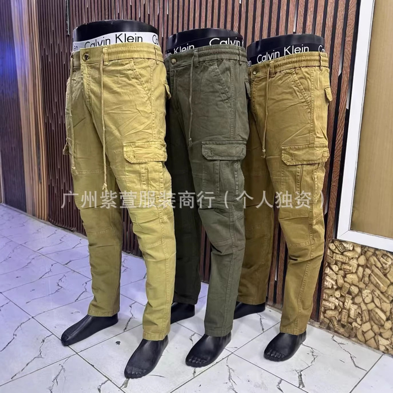 Cargo Pants Wholesale Men's Long Pants Workwear Pants Multi-Pocket Wide-Leg Casual Pants