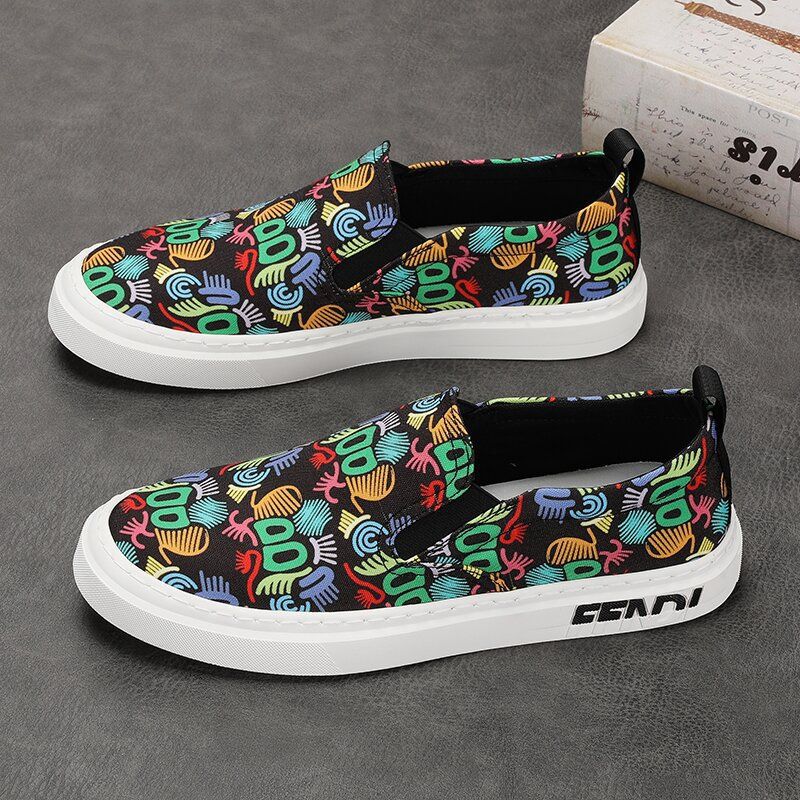 Low top canvas for men, spring breathable summer men's board shoes, flat bottomed thin casual shoes trend_voghion.com
