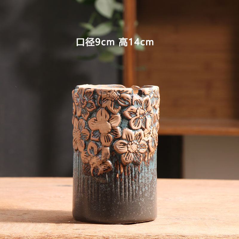Tinta antigua pila maceta de cerámica especial balcón de cerámica pequeña maceta de cerámica especial al por mayor