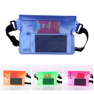 Cross-Border Mobile Phone Waterproof Waist Bag for Swimming at the Beach and Rafting in the River, Transparent Waterproof Bag with Three Seals