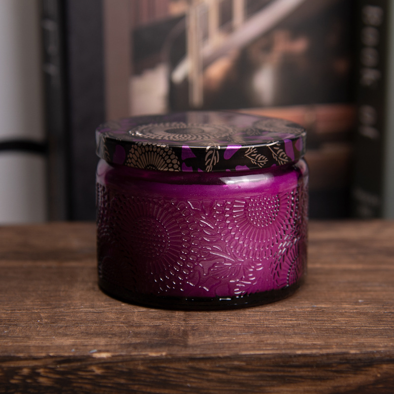 Vela aromática de soja con diseño de seis colores y logotipo personalizado, venta directa de fábrica, recuerdo romántico con fragancia.