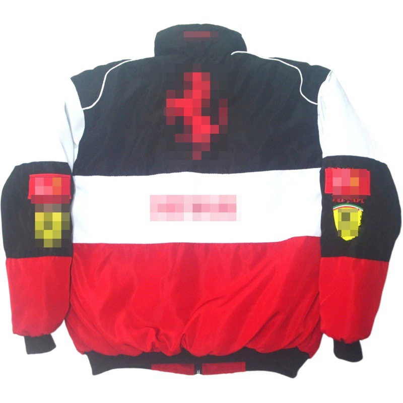 Куртка для мотогонок F1 с вышивкой, полностью вышитый гоночный костюм, зимняя хлопковая куртка с вышивкой на заказ