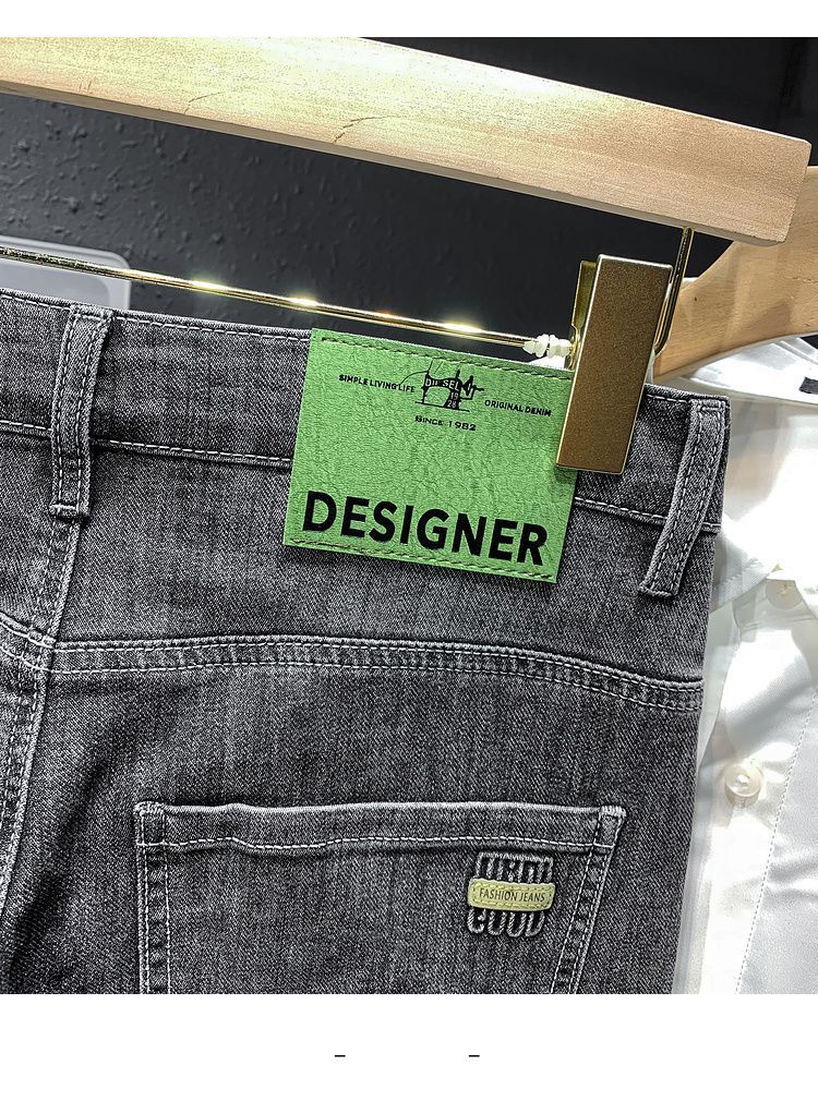 Jeans new autumn elastic slim fit straight trendy brand versatile casual men's small leg long pants trend_vogarts.com