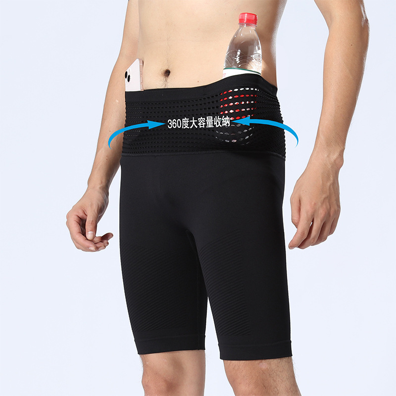 Summer Men's and Women's High Elastic Compression Pants Tight Pants Sports Quick-drying Training Five-point Marathon Running Fitness Shorts