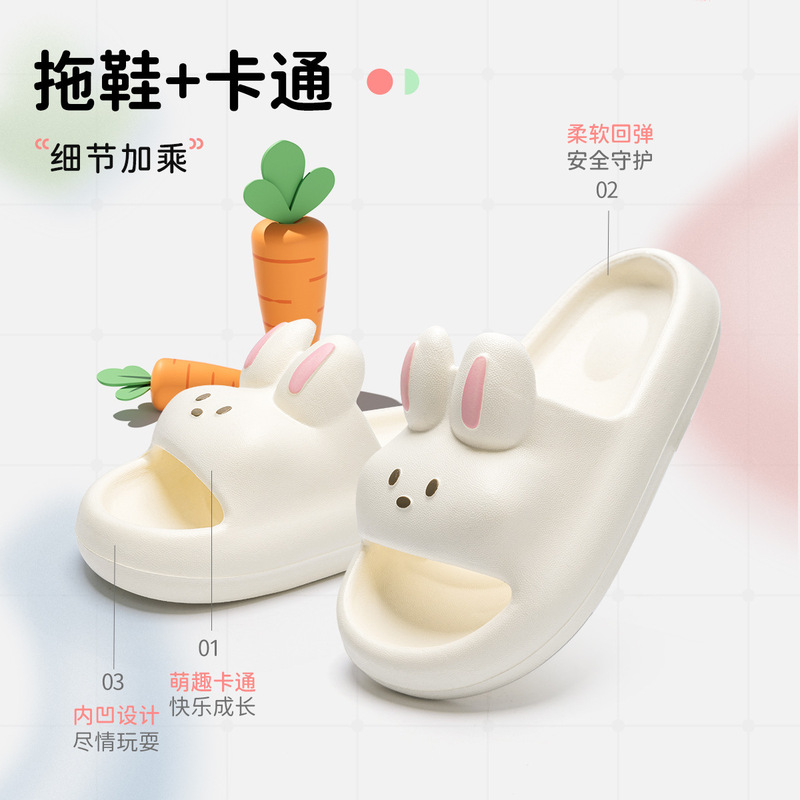 Children's Slippers 2026 New Summer Style Girls Princess Cartoon Cute Non-Slip Bathroom Bathing Family Slippers for Women