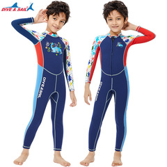 New 2MM children's wetsuit, men's and large children's warm swimsuit one-piece long-sleeved sun protection snorkeling surfing jellyfish suit