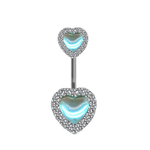 Gabby European and American cross-border heart-shaped navel ring navel ornaments navel nails stainless steel navel ring body piercing jewelry
