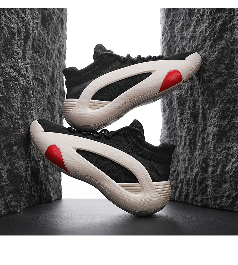 CMY Men's Shoes 2025 New Summer Versatile Mesh Breathable Thick-soled Height-increasing Running Sports Socks Shoes_voghion.com