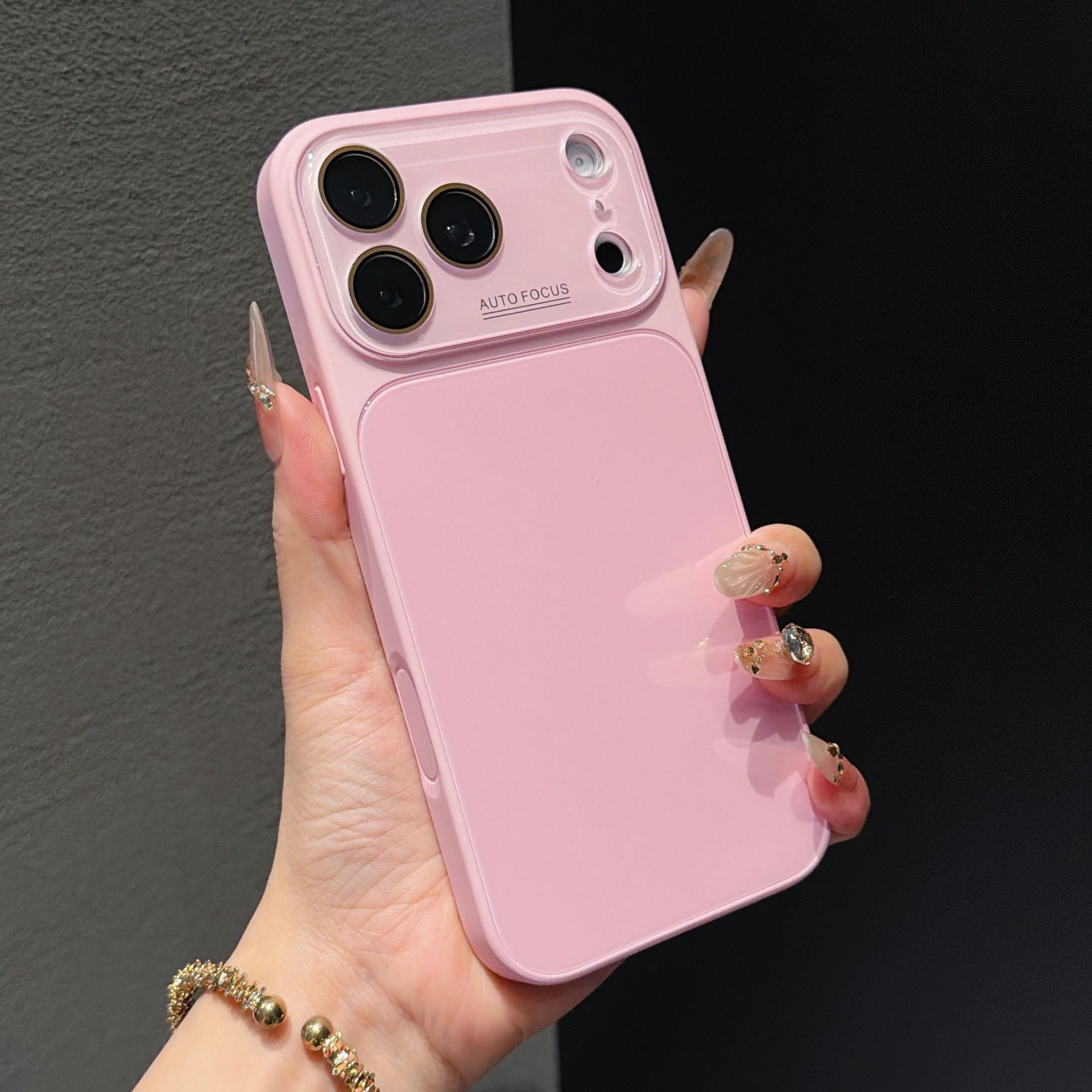 Vidrio de hielo gran ventana para Apple17promax caso de teléfono iPhone16 cubierta de silicona frente a caídas