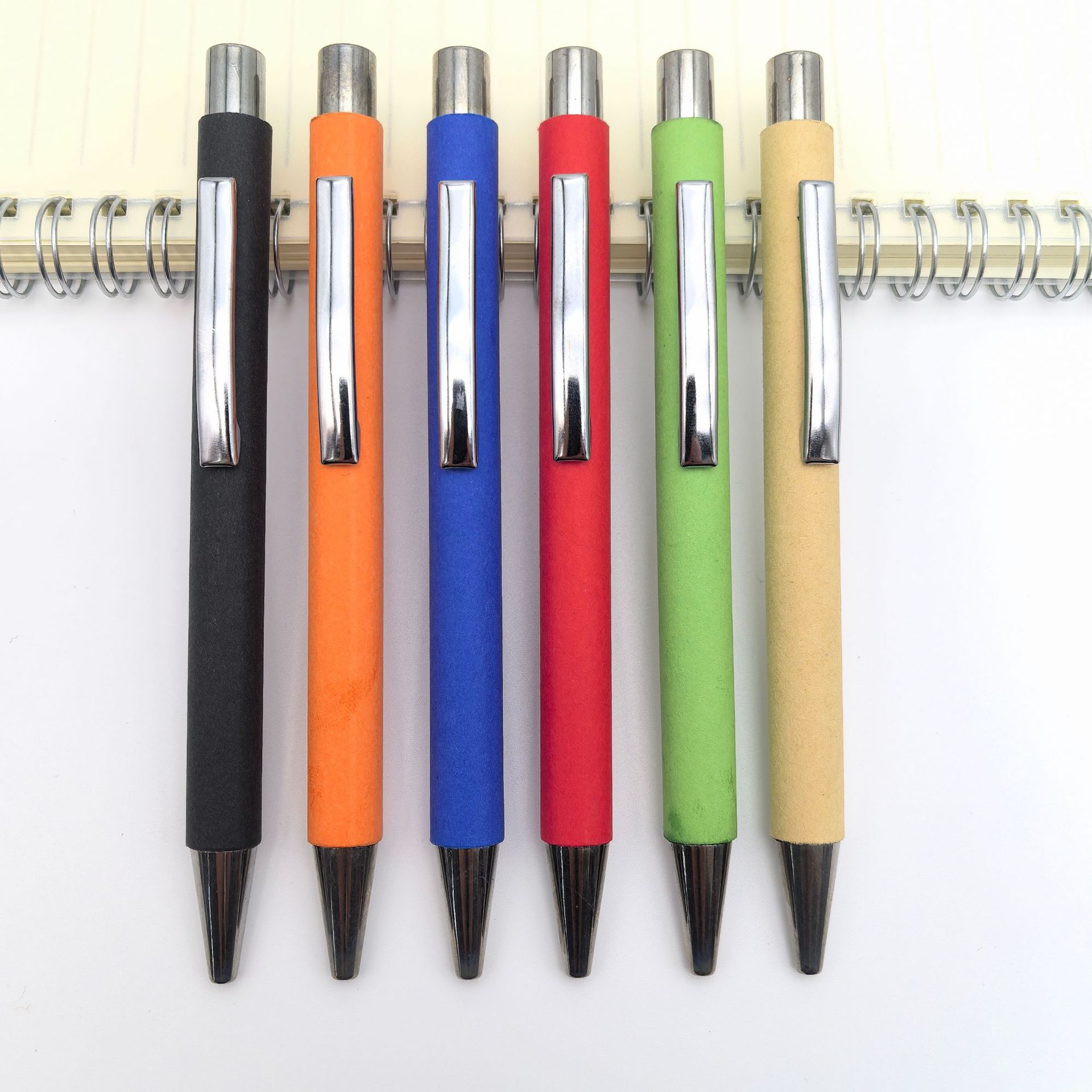 Pluma de bola de tubo de papel creativo pulsación de color ecológico imitación de plástico de plástico de plástico publicitario promoción de color personalizado
