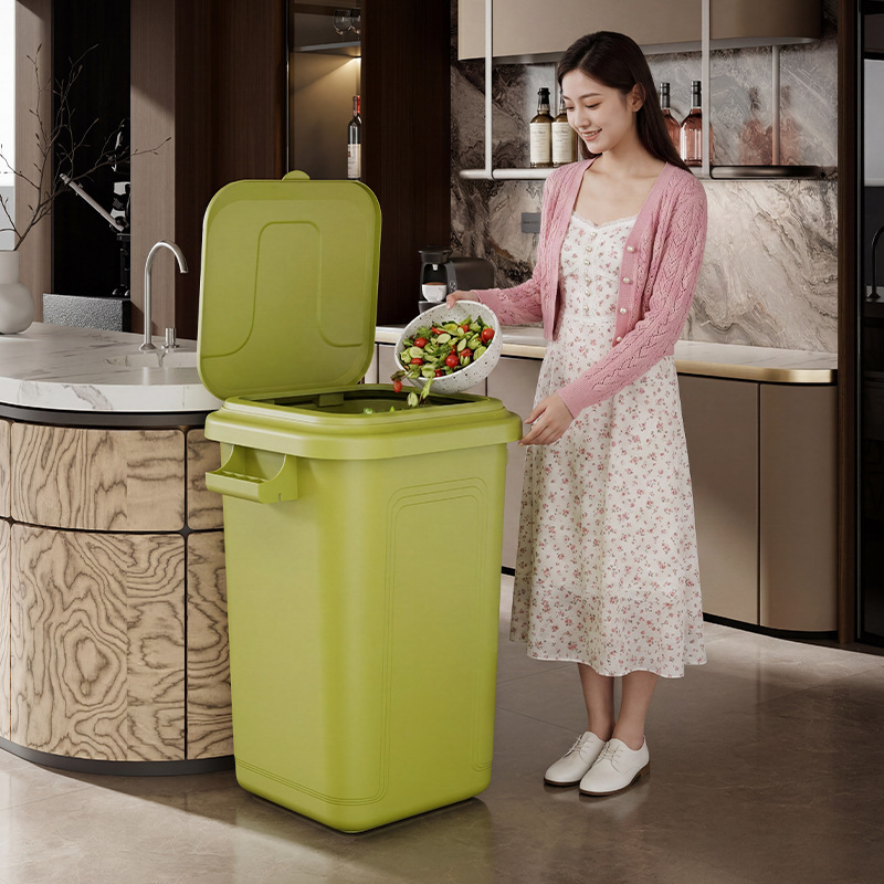 Industrial-style large-capacity kitchen trash bin, new model, extra-high, extra-large, commercial use for restaurants, tall outdoor trash bin Industrial-style large-capacity kitchen trash bin, new model, extra-high, extra-large, commercial use for restaurants, tall outdoor trash bin