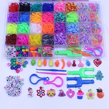 40格彩虹手工编织器DIY彩色橡皮筋儿童益智玩具编织手链盒子套装
