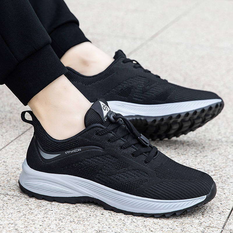 Spring and Autumn Shoes for the Elderly, Men's Mesh Walking Shoes for Middle-Aged and Elderly People, Casual and Comfortable Dad's Non-Slip Soft-Soled Mom's Travel Shoes