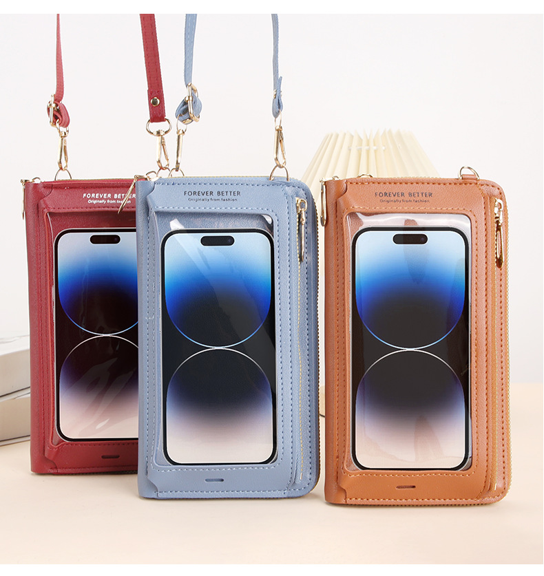 207g Weight Zipper Closure Type Single Shoulder Strap Strap Type Phone Wallets Bags Type Casual, Daily Occasion PVC Material Solid Color Pattern All Seasons Season Unisex Gender Vintage Style, Classic Style Style Square Shape Small Size Unisex Solid Color PVC Zipper Phone Wallets 11