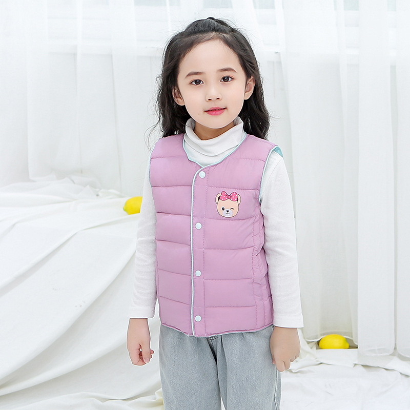 Chaleco de algodón para niños Chaleco de algodón ligero para niños Chaleco cálido para niñas Chaleco de bebé medio y grande niños Otoño e Invierno ropa exterior