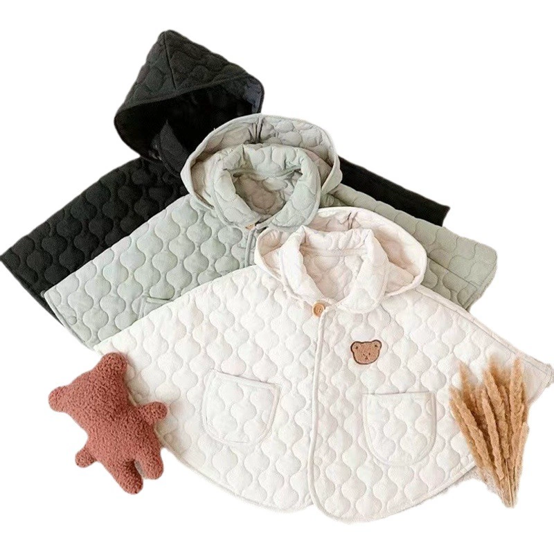 Dot Baby Baby Rins Bear Плащ с капюшоном Плащ ветрозащитный водонепроницаемый снег стерео мультяшный куртка корейская версия