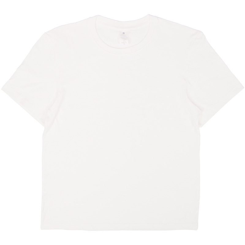重ポンド新疆精櫛純綿包襟辺純色半袖tシャツ男女夏ゆるい大サイズ丸襟白色カジュアル|undefined