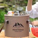 户外大容量折叠水桶便携旅行野营手提水桶家用旅行多用途收纳桶