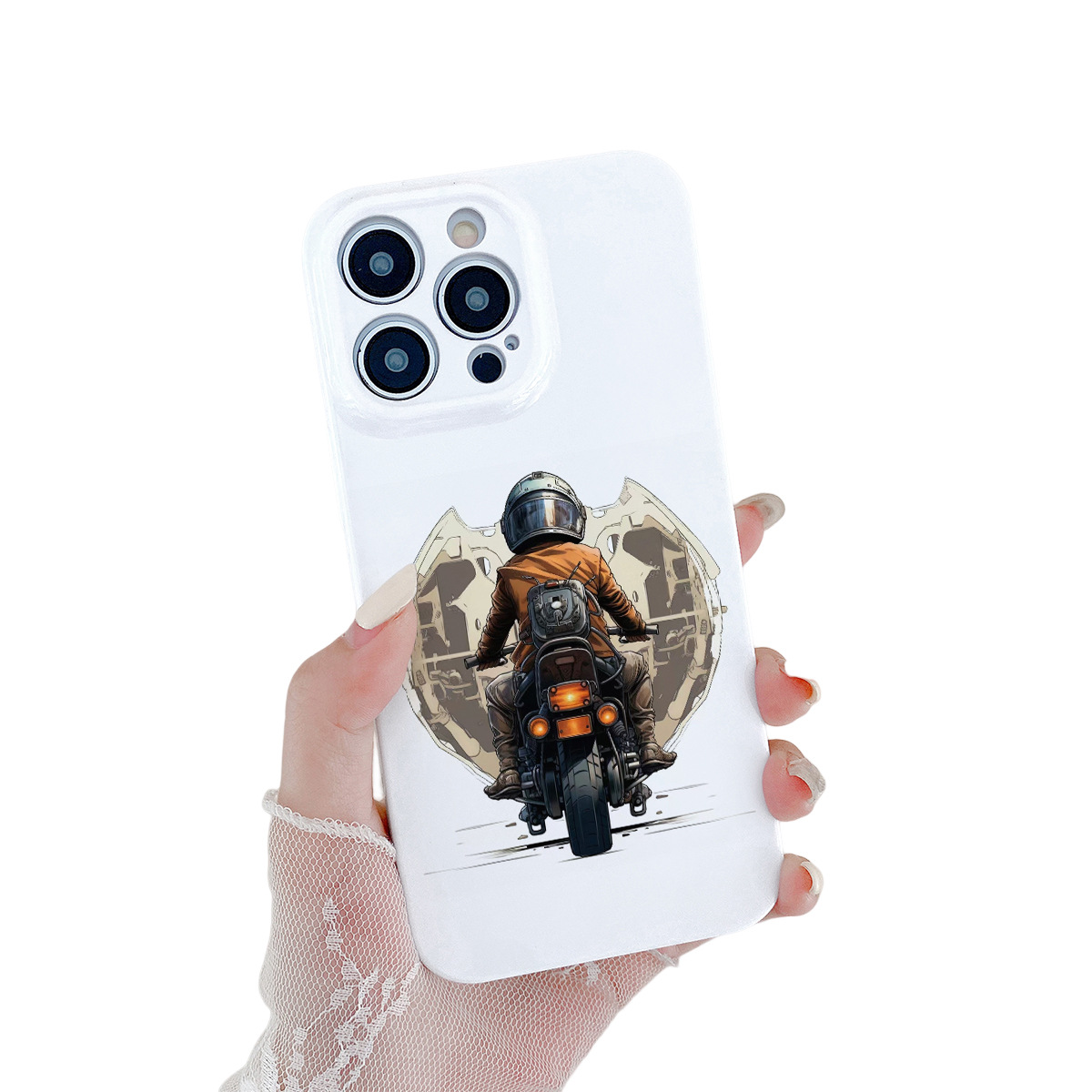 Cover smartphone apple con disegno moto cartoon custodia_voghion.com