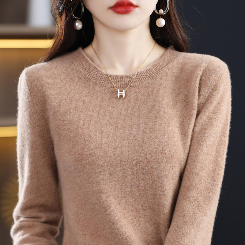 Woolen Sweater Women's New Round Neck Sweater Pullover Sweater Inner Loose Base Sweater Top Women's Casual All-match Woolen Sweater Women's New Round Neck Sweater Pullover Sweater Inner Loose Base Sweater Top Women's Casual All-match
